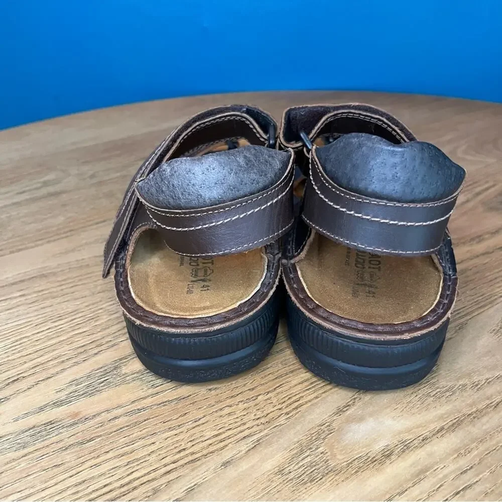 NAOT Leather Strappy Comfort Sandals Support Shoes Brown Men’s 8 Women’s 10
